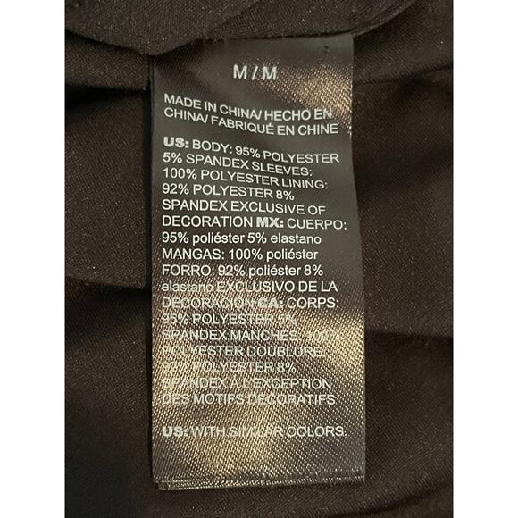 WHBM Woman’s pullover shirt Med Sage Green black leaf print sheer lined - Picture 7 of 7